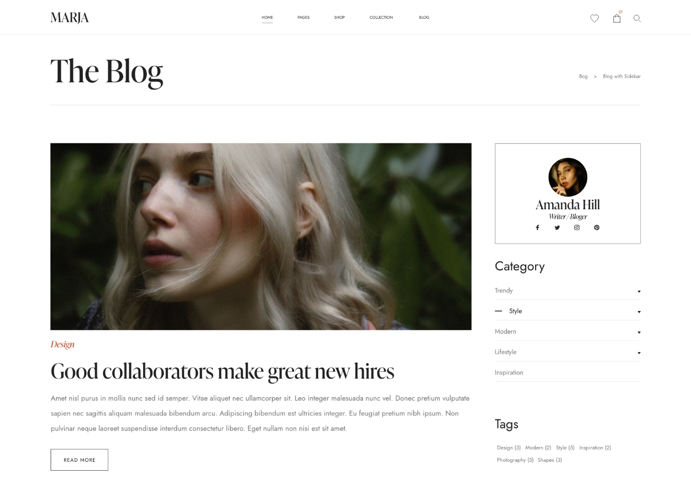 Blog Sidebar Right